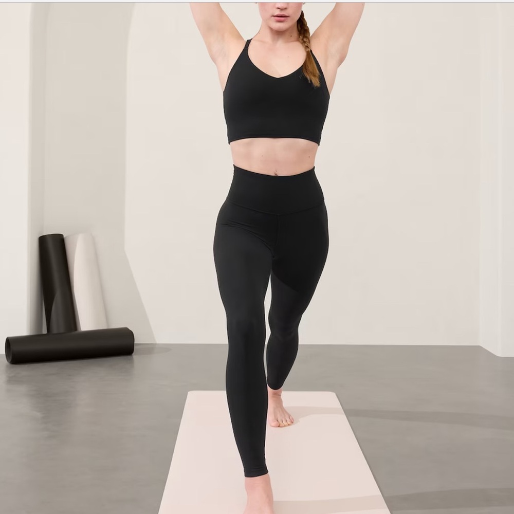 Athleta Women's XS Elation Ultra High Rise Tight Leggings Black Ribbed